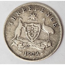 AUSTRALIA 1924 . THREEPENCE AUSTRALIA 1924 . THREEPENCE